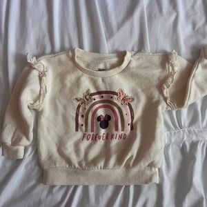 Disney Cream Sweatshirt with Rainbow and Butterfly Design
